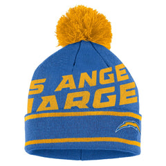 Los Angeles Chargers WEAR by Erin Andrews Women's Double Jacquard Cuffed Knit Hat with Pom and Gloves Set - Powder Blue sale