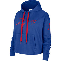 Philadelphia 76ers Women's Split Flip Courtside Cropped Pullover Hoodie - Royal | Nike discount