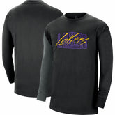 Los Angeles Lakers Courtside Versus Flight MAX90 Long Sleeve T-Shirt - Black | Nike cheap