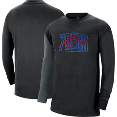 Philadelphia 76ers Courtside Versus Flight MAX90 Long Sleeve T-Shirt - Black | Nike for sale