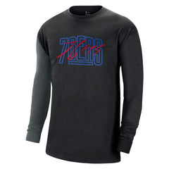 Philadelphia 76ers Courtside Versus Flight MAX90 Long Sleeve T-Shirt - Black | Nike for sale