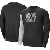 Brooklyn Nets Courtside Versus Force & Flight Pullover Sweatshirt - Black/Heather Gray | Nike sale