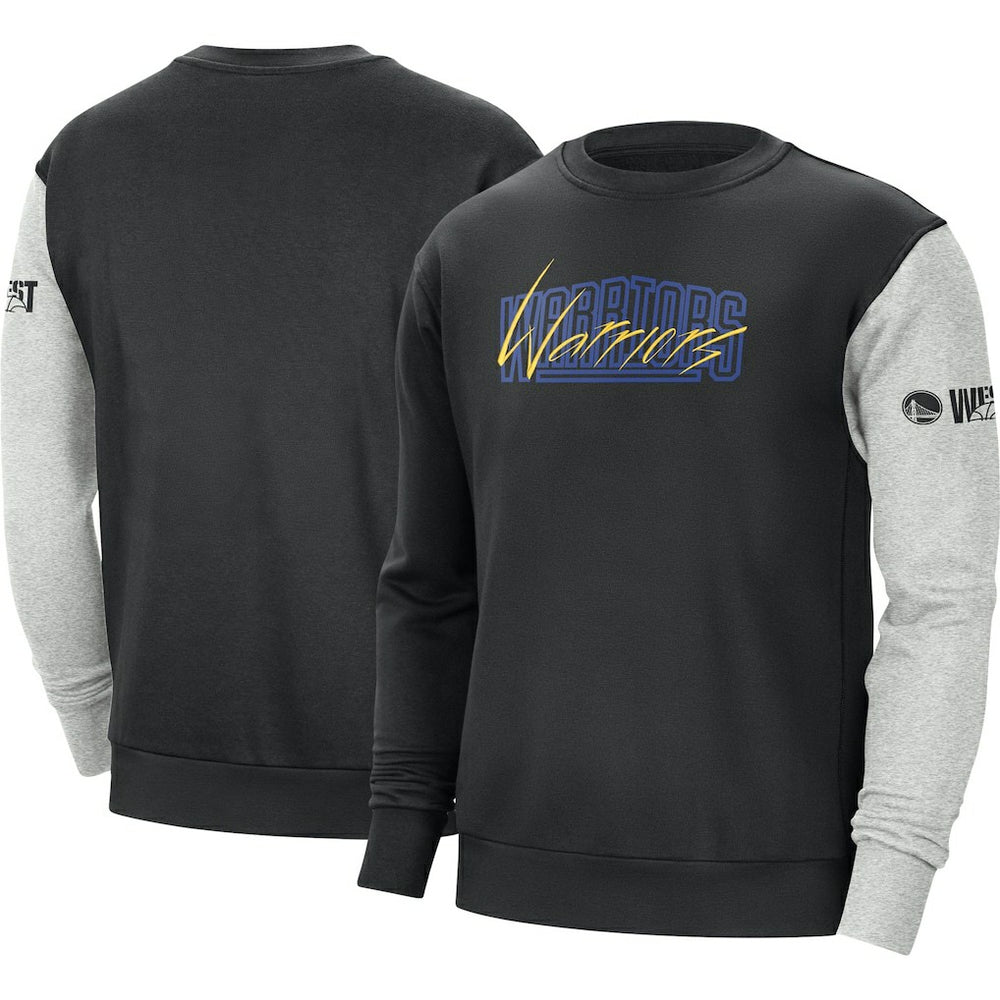 Golden State Warriors Courtside Versus Force & Flight Pullover Sweatshirt sale - Black/Heather Gray | Nike shop