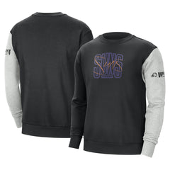 Phoenix Suns Courtside Versus Force & Flight Pullover Sweatshirt - Black/Heather Gray | Nike for sale