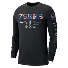 Philadelphia 76ers Essential Air Traffic Control Long Sleeve T-Shirt - Black | Nike outlet