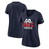 New England Patriots Women's Hometown Collection Tri-Blend V-Neck T-Shirt - Navy | Nike discount