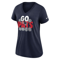 New England Patriots Women's Hometown Collection Tri-Blend V-Neck T-Shirt - Navy | Nike discount