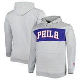 Philadelphia 76ers Big & Tall Wordmark Pullover Hoodie - Heather Gray | Fanatics shop