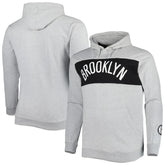Brooklyn Nets Big & Tall Wordmark Pullover Hoodie - Heather Gray | Fanatics cheap