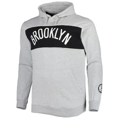 Brooklyn Nets Big & Tall Wordmark Pullover Hoodie - Heather Gray | Fanatics cheap