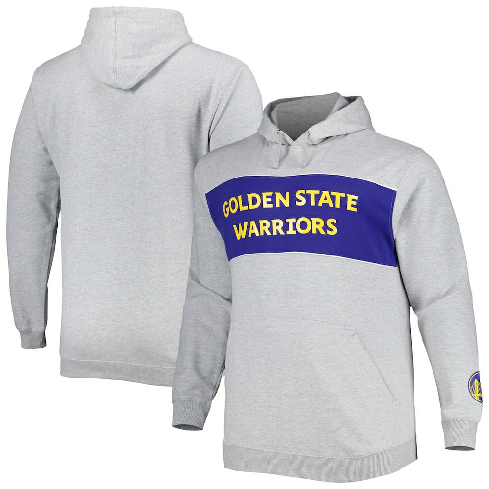 Golden State Warriors Big & Tall Wordmark Pullover Hoodie sale - Heather Gray | Fanatics outlet