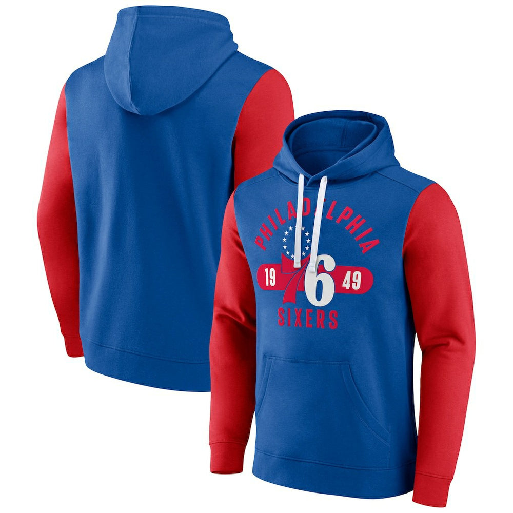 Philadelphia 76ers Big & Tall Bold Attack Pullover Hoodie - Royal/Red | Fanatics discount