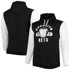 Brooklyn Nets Big & Tall Bold Attack Pullover Hoodie - Black/White | Fanatics outlet