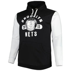 Brooklyn Nets Big & Tall Bold Attack Pullover Hoodie - Black/White | Fanatics outlet