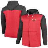 Chicago Bulls Big & Tall Down and Distance Full-Zip Hoodie - Heathered Red/Heathered Black | Fanatics sale