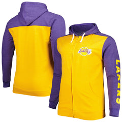 Los Angeles Lakers Big & Tall Down and Distance Full-Zip Hoodie - Gold/Purple | Fanatics sale