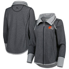 Cleveland Browns Women's Sport Sun Fade Full-Zip Sweatshirt - Heathered Black online