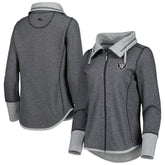 Las Vegas Raiders Women's Sport Sun Fade Full-Zip Sweatshirt - Heathered Black on sale
