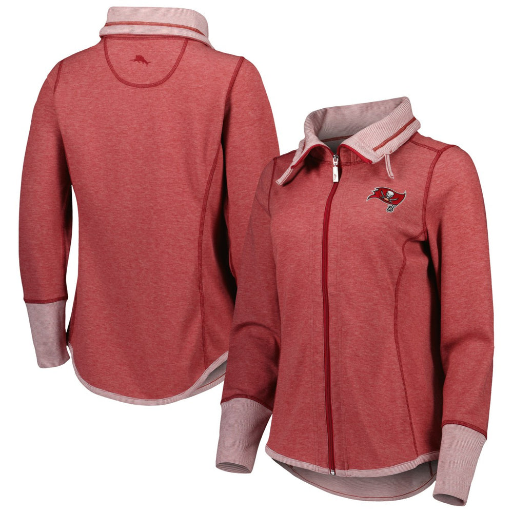 Tampa Bay Buccaneers Women's Sport Sun Fade Full-Zip Sweatshirt - Heathered Red discount