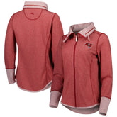 Tampa Bay Buccaneers Women's Sport Sun Fade Full-Zip Sweatshirt - Heathered Red discount