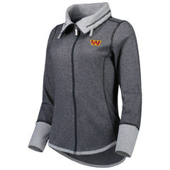 Washington Commanders Women's Sport Sun Fade Full-Zip Sweatshirt - Heathered Black on sale