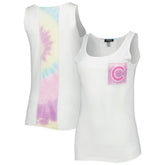 Chicago Cubs Refried Apparel Women's Tie-Dye Tank Top - White