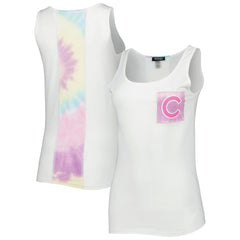 Chicago Cubs Refried Apparel Women's Tie-Dye Tank Top - White