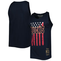 Milwaukee Bucks Hardwood Classics Americana Stars and Stripes Tank Top - Navy | Mitchell & Ness sale