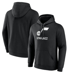 Utah Jazz Wordmark Team Logo Pullover Hoodie - Black discount
