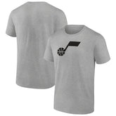 Utah Jazz Solid Primary Logo T-Shirt - Heathered Gray sale