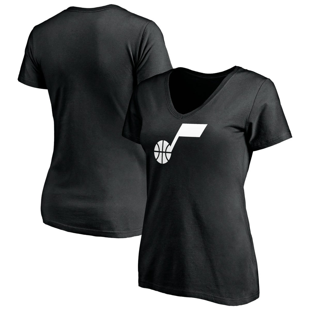 Utah Jazz Women's Primary Team Logo V-Neck T-Shirt - Black discount