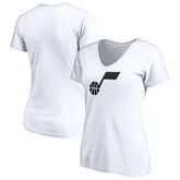 Utah Jazz Women's Primary Team Logo V-Neck T-Shirt - White shop