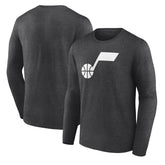 Utah Jazz Primary Logo Team Long Sleeve T-Shirt - Heathered Charcoal shop