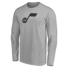 Utah Jazz Primary Logo Team Long Sleeve T-Shirt - Heathered Gray on sale