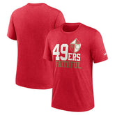 San Francisco 49ers Local Tri-Blend T-Shirt - Heather Scarlet | Nike on sale