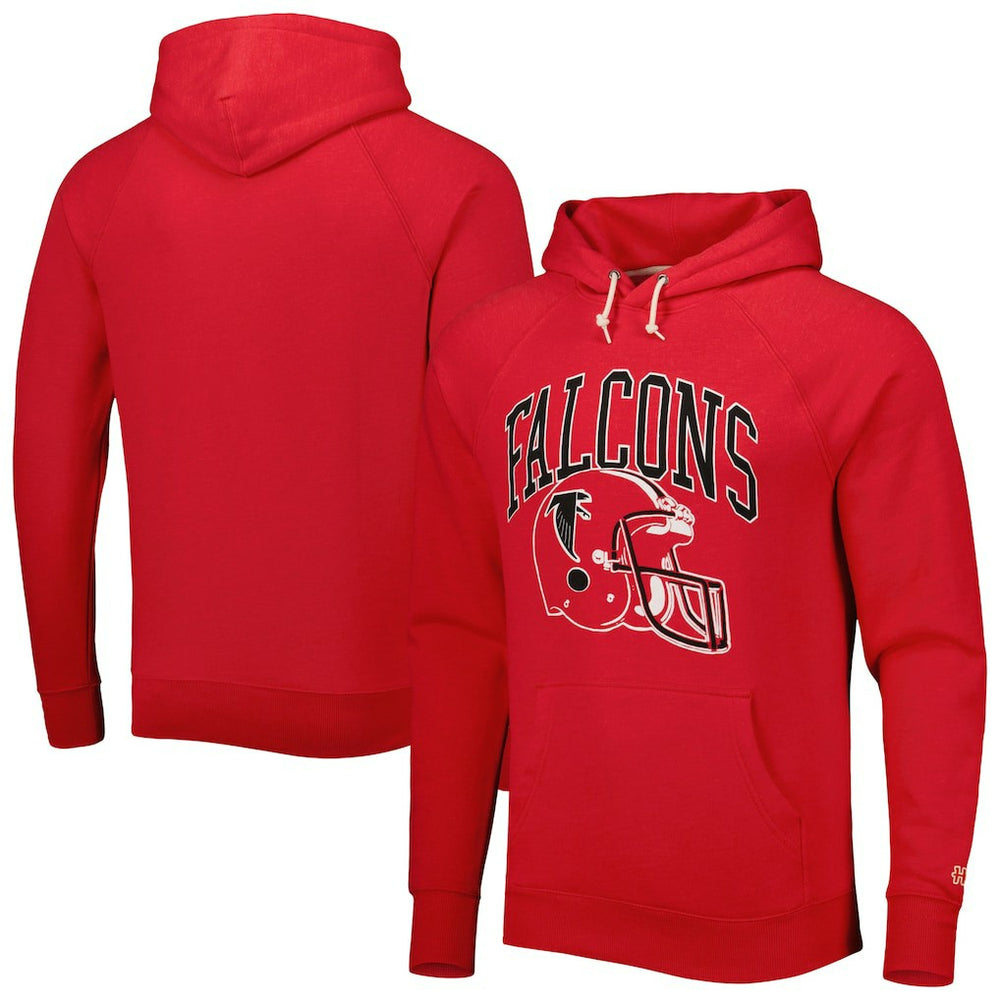 Atlanta Falcons Homage Retro Helmet Tri-Blend Raglan Pullover Hoodie - Red online
