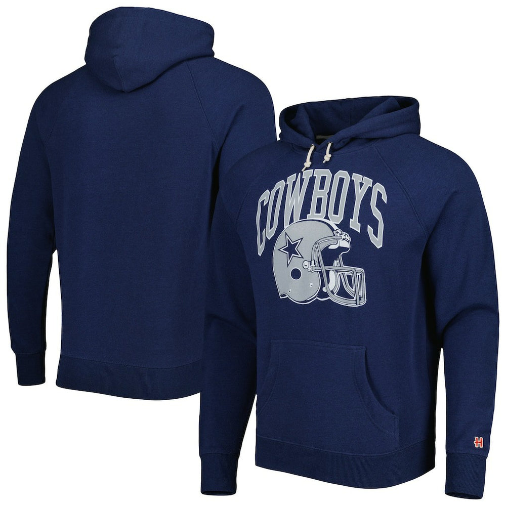 Dallas Cowboys Homage Retro Helmet Tri-Blend Raglan Pullover Hoodie - Navy online