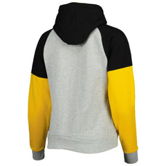Pittsburgh Steelers Antigua Women's Lightweight Jackpot Raglan Half-Zip Pullover Hoodie - Heather Gray outlet