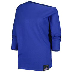 Buffalo Bills KIYA TOMLIN Women's Twisted Tri-Blend Asymmetrical 3/4-Dolman Sleeve Sweatshirt - Royal outlet