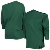 Green Bay Packers KIYA TOMLIN Women's Twisted Tri-Blend Asymmetrical 3/4-Dolman Sleeve Sweatshirt - Green outlet