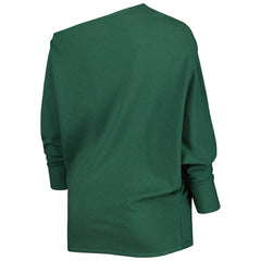 Green Bay Packers KIYA TOMLIN Women's Twisted Tri-Blend Asymmetrical 3/4-Dolman Sleeve Sweatshirt - Green outlet