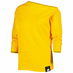 Pittsburgh Steelers KIYA TOMLIN Women's Twisted Tri-Blend Asymmetrical 3/4-Dolman Sleeve Sweatshirt - Gold on sale