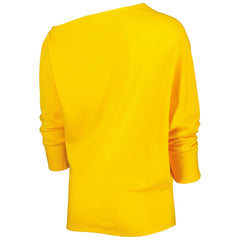 Pittsburgh Steelers KIYA TOMLIN Women's Twisted Tri-Blend Asymmetrical 3/4-Dolman Sleeve Sweatshirt - Gold on sale