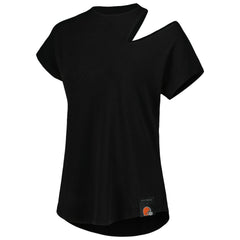 Cleveland Browns KIYA TOMLIN Women's Cut Out Tri-Blend Shirt - Black on sale