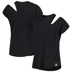 Kansas City Chiefs KIYA TOMLIN Women's Cut Out Tri-Blend Shirt - Black outlet