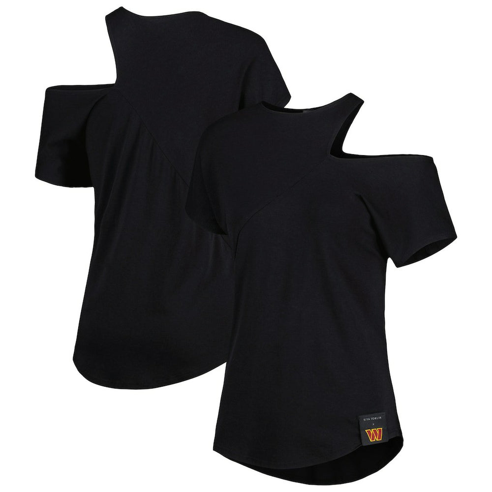 Washington Commanders KIYA TOMLIN Women's Cut Out Tri-Blend Shirt - Black outlet