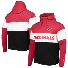 Arizona Cardinals New Era Colorblock Current Pullover Hoodie - Black/Cardinal sale