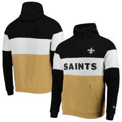 New Orleans Saints New Era Colorblock Current Pullover Hoodie - Gold/Black outlet