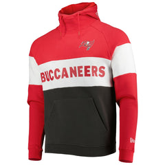 Tampa Bay Buccaneers New Era Colorblock Current Pullover Hoodie - Heather Charcoal/Red cheap