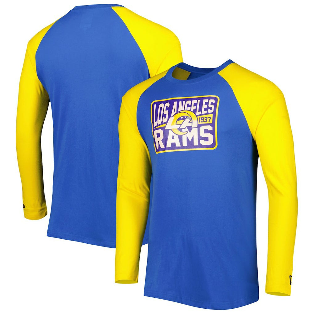 Los Angeles Rams New Era Current Raglan Long Sleeve T-Shirt - Royal discount